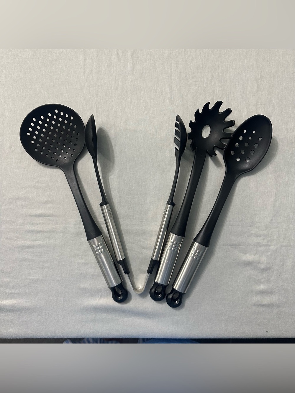 Lot 4 Black Nylon Kitchen Utensils Stainless Steel Handles German Market Good